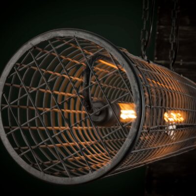 industriële draadstaal hanglamp 2-lichts slate grey afbeelding 7