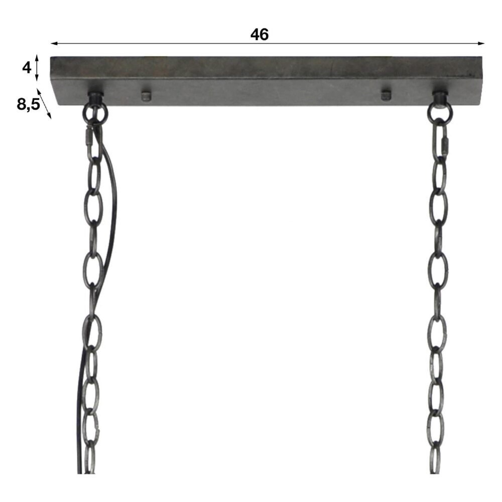 industriële draadstaal hanglamp 2-lichts slate grey afbeelding 4