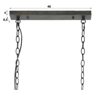 industriële draadstaal hanglamp 2-lichts slate grey afbeelding 4