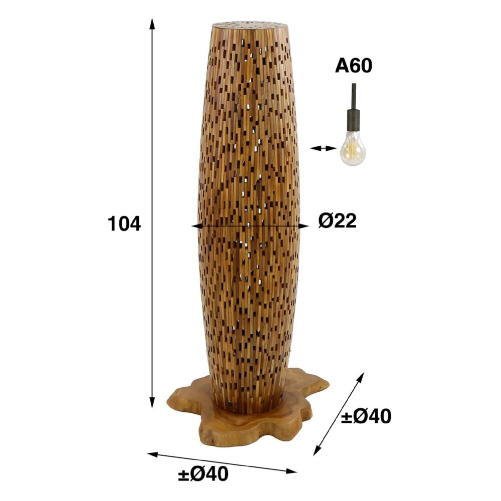 teakhouten vloerlamp Sivo afbeelding 2
