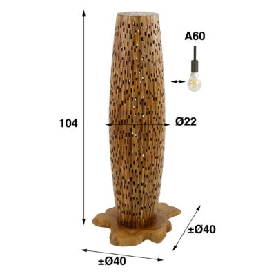 teakhouten vloerlamp Sivo afbeelding 2