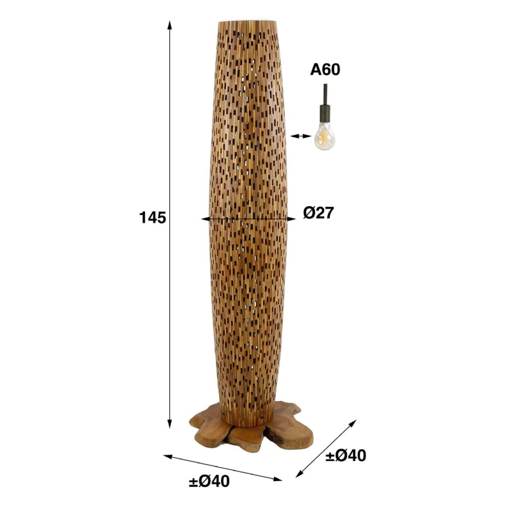 teakhouten vloerlamp Sivo afbeelding 2