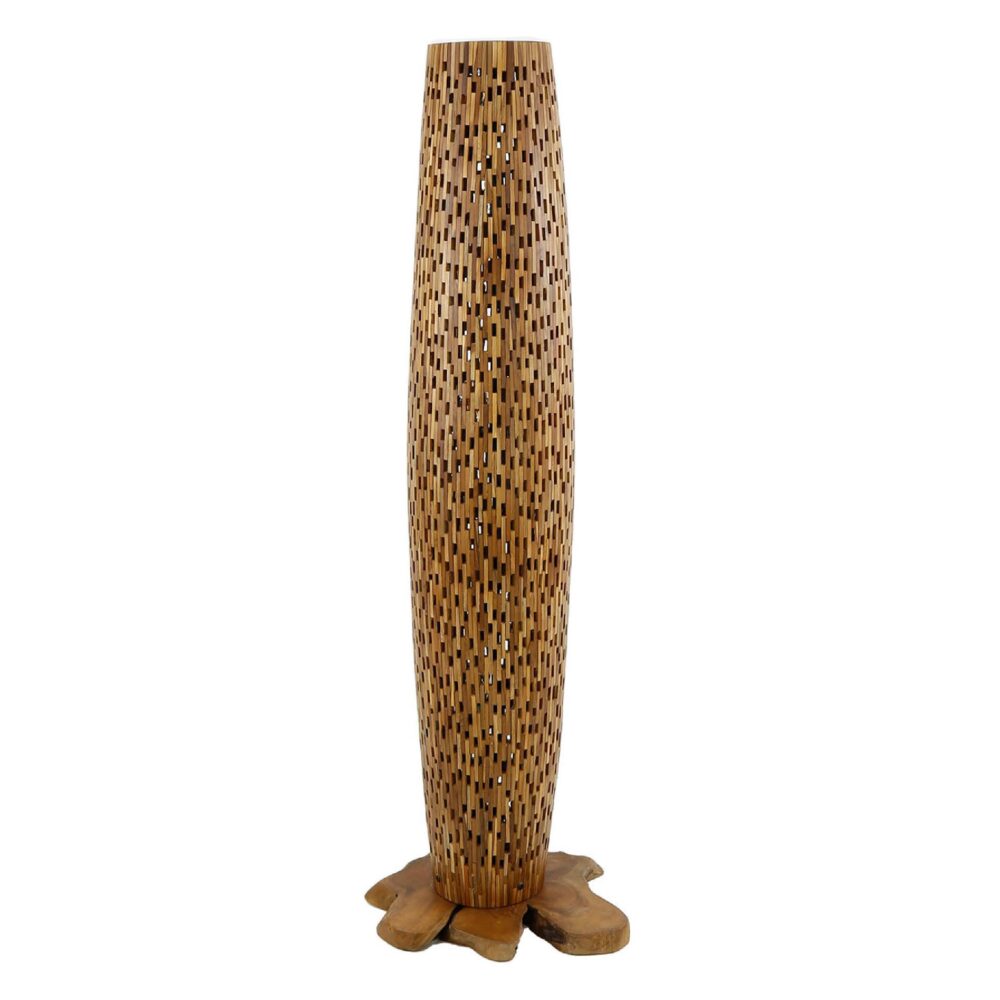 teakhouten vloerlamp Sivo afbeelding 1