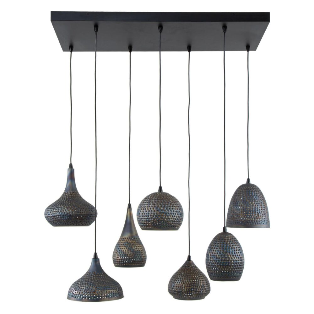 industriële hanglamp Riom 7-lichts afbeelding 1