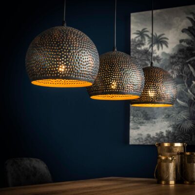 Riom industriële 3-lichts hanglamp eettafel afbeelding 3