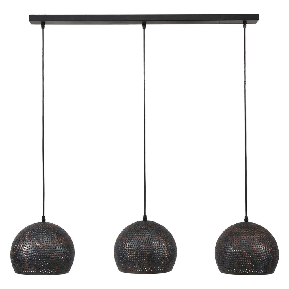 Riom industriële 3-lichts hanglamp eettafel afbeelding 1