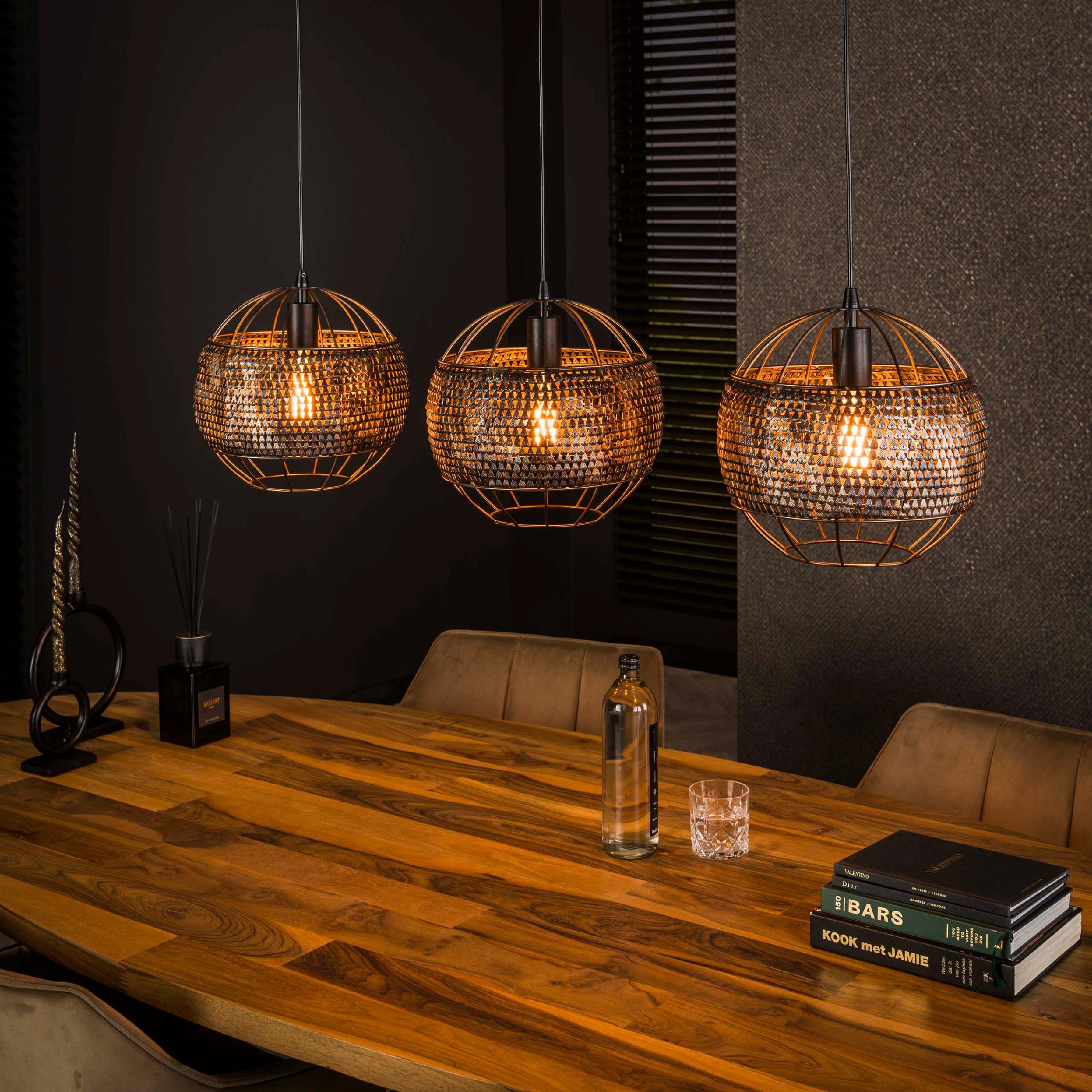industriële hanglamp Silan 3-lichts eettafel afbeelding 3
