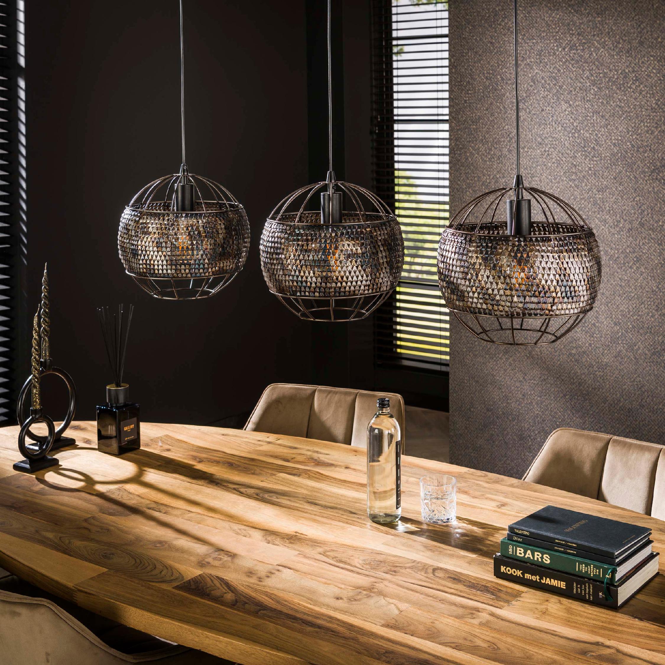 industriële hanglamp Silan 3-lichts eettafel afbeelding 4