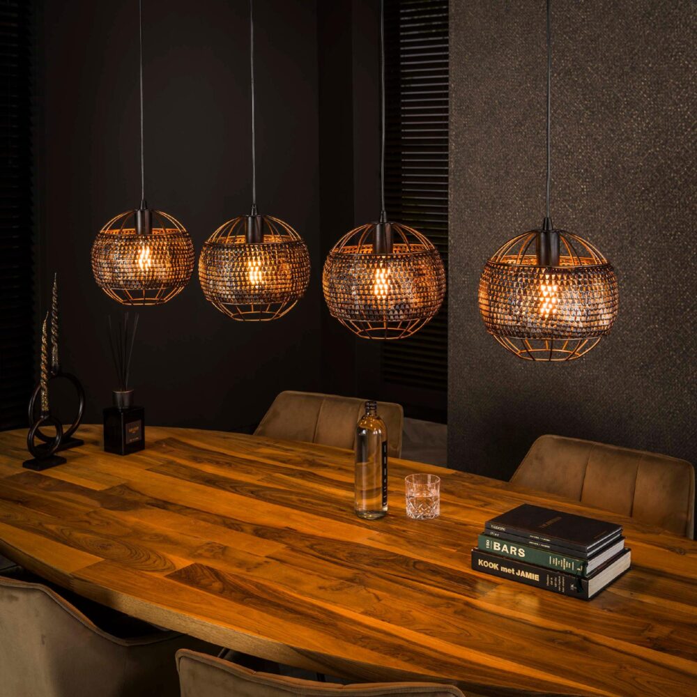 Silan 4-lichts zwarte hanglamp afbeelding 3