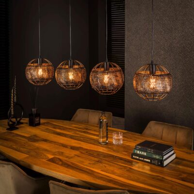 Silan 4-lichts zwarte hanglamp afbeelding 3