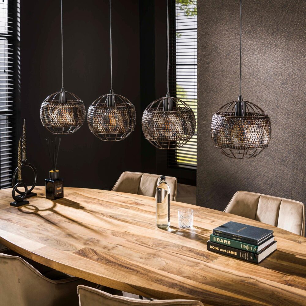 Silan 4-lichts zwarte hanglamp afbeelding 4