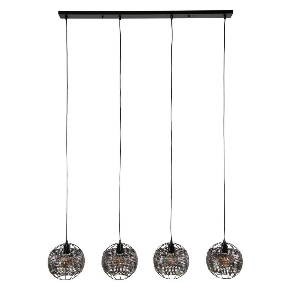 Silan 4-lichts zwarte hanglamp afbeelding 1