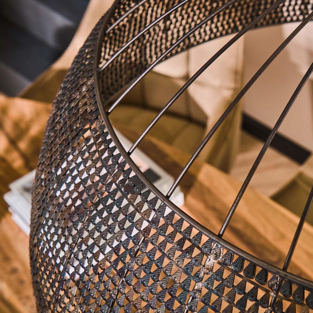 grote metalen hanglamp Silan zwart bruin afbeelding 5