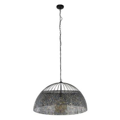 grote metalen hanglamp Silan zwart bruin afbeelding 1