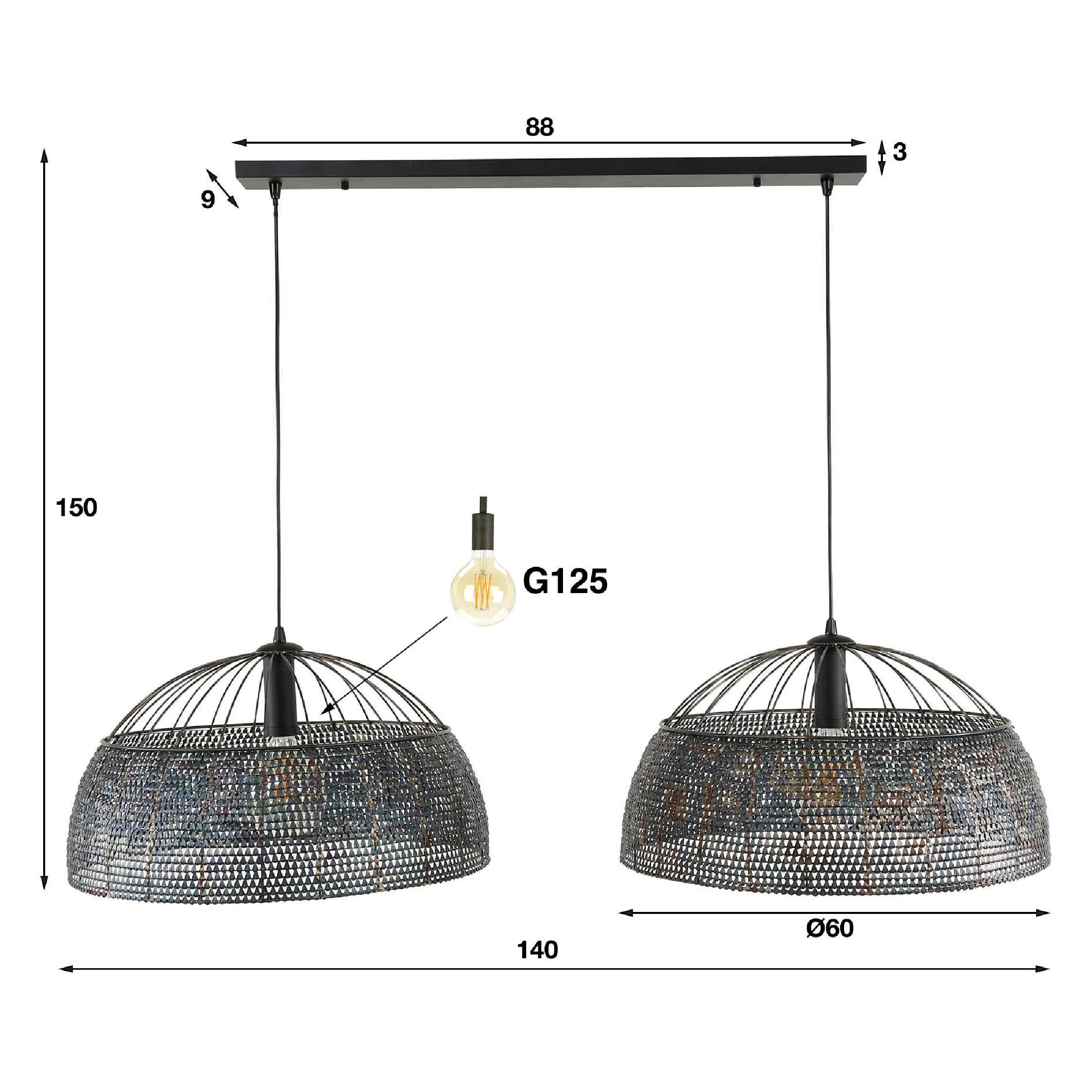 industriële hanglamp Silan zwartbruin afbeelding 2