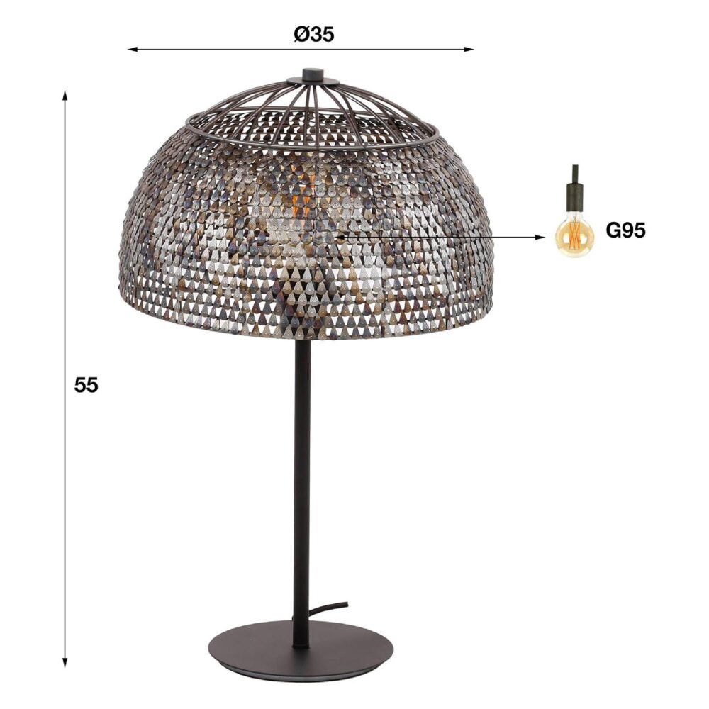 industriële metalen tafellamp Silan afbeelding 2