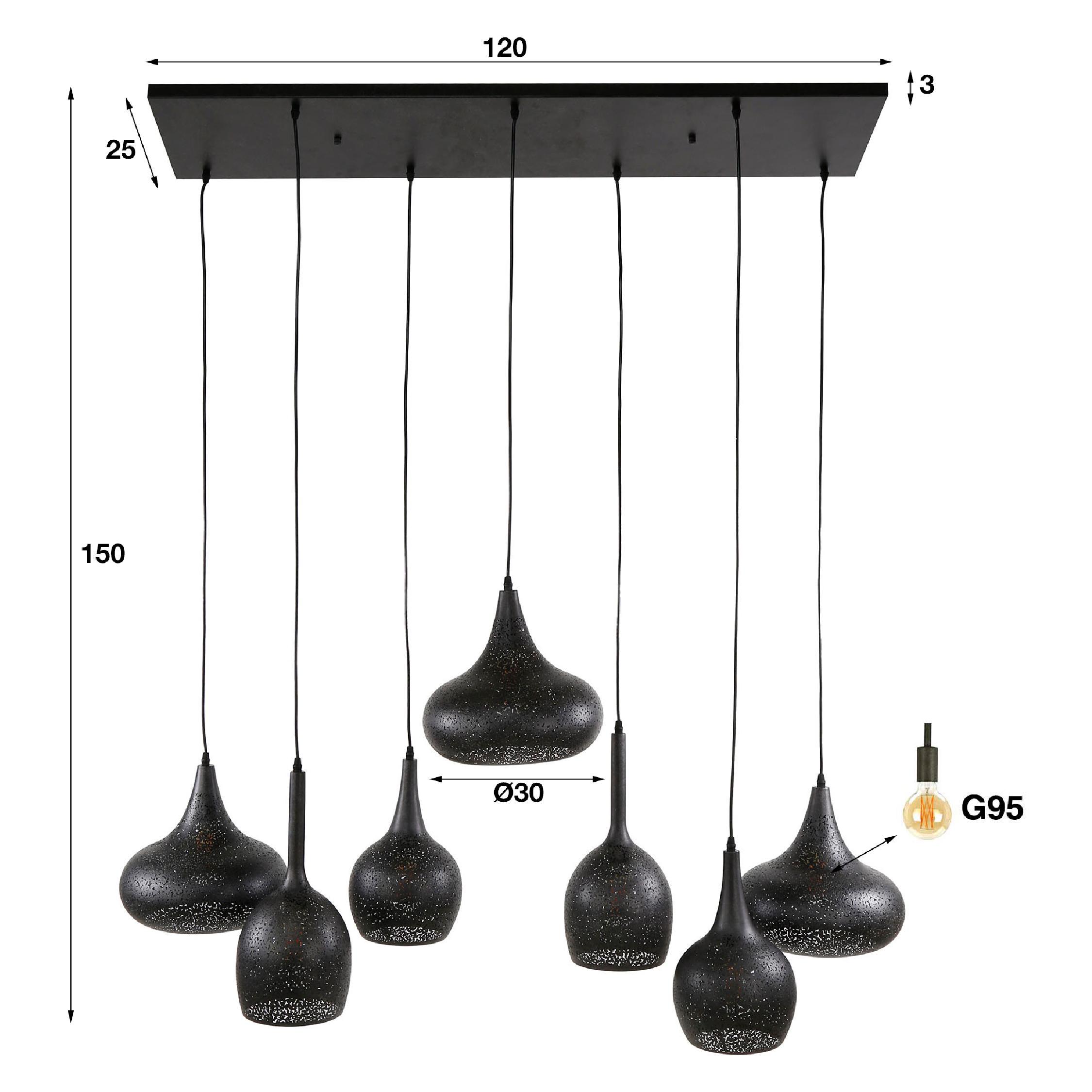 Nest of Nora hanglamp 7 lichts boven eettafel afbeelding 2