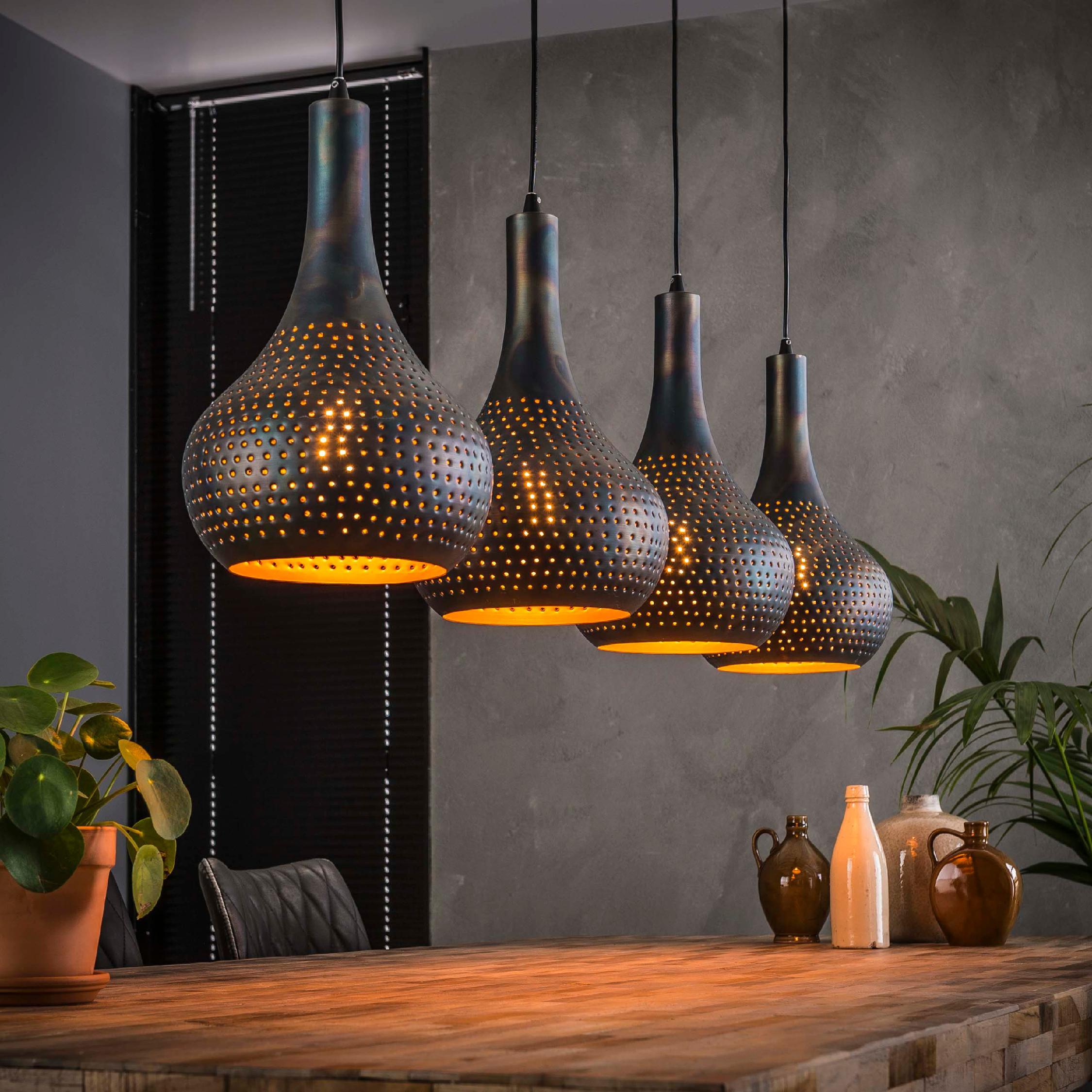 Riom 4-lichts industriële hanglamp eettafel afbeelding 3