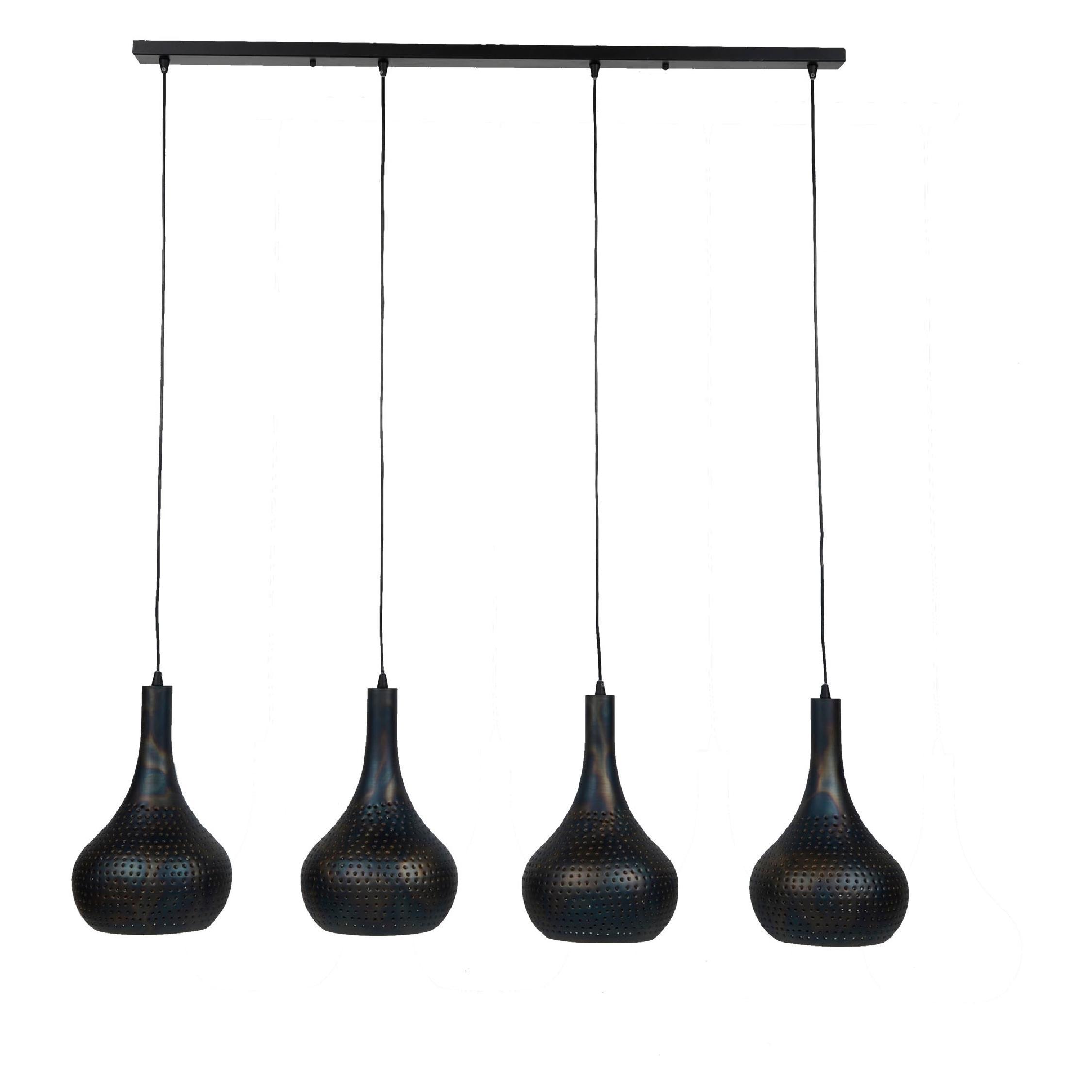 Riom 4-lichts industriële hanglamp eettafel afbeelding 1