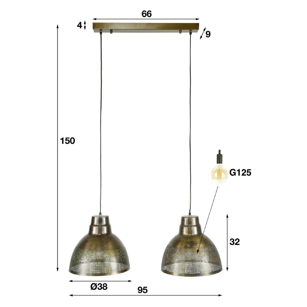 Nest of Nora industriële hanglamp antiek brons afbeelding 2