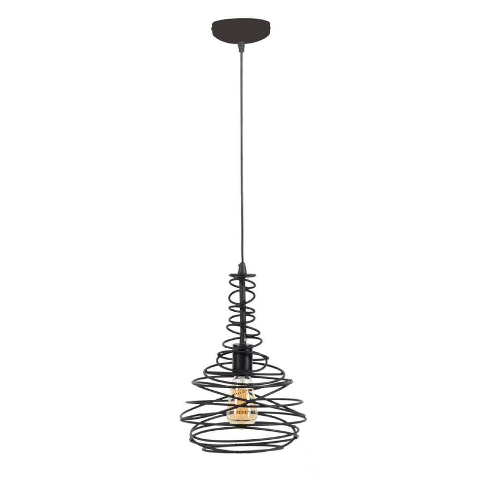 industriële zwarte hanglamp E27 afbeelding 1
