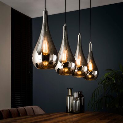 moderne hanglamp 4-lichts boven eettafel afbeelding 3