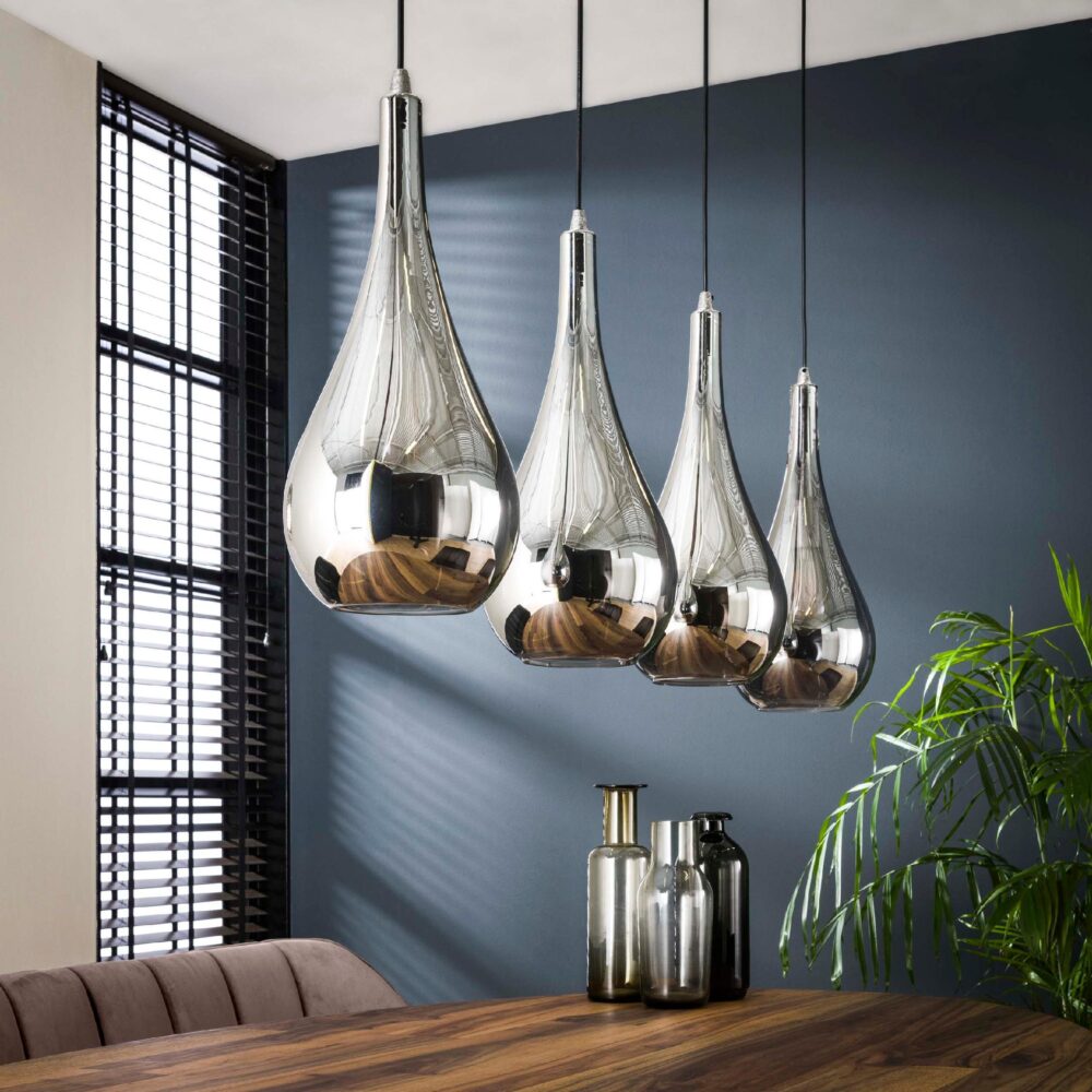 moderne hanglamp 4-lichts boven eettafel afbeelding 4