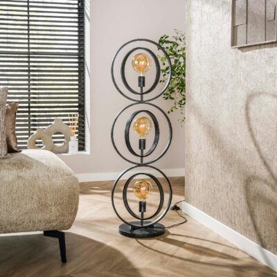 Davio 3-lichts vloerlamp charcoal afbeelding 4