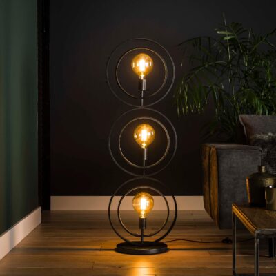 Davio 3-lichts vloerlamp charcoal afbeelding 5