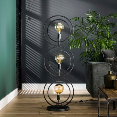 Davio 3-lichts vloerlamp charcoal afbeelding 6