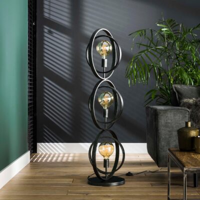 Davio 3-lichts vloerlamp charcoal afbeelding 8