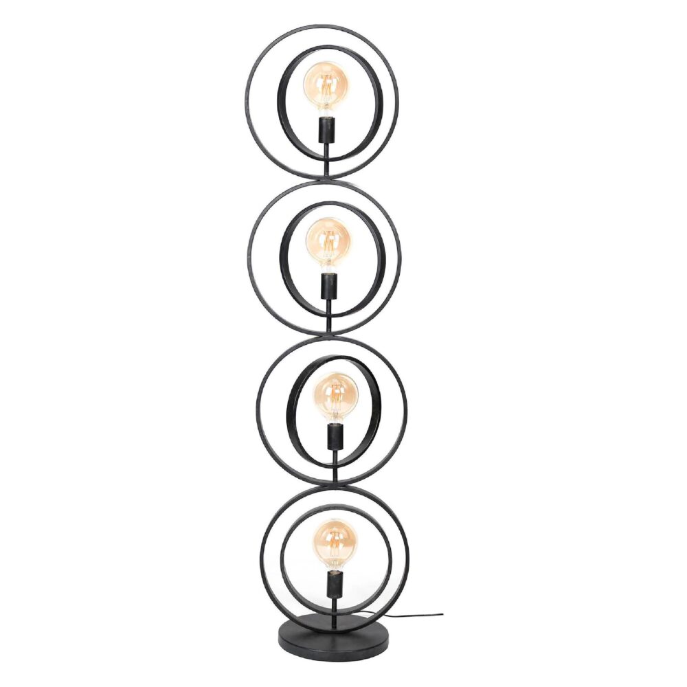 Davio 4-lichts charcoal vloerlamp afbeelding 1