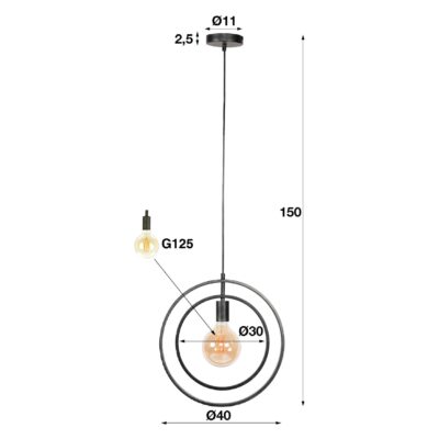 moderne hanglamp Davio charcoal afbeelding 3