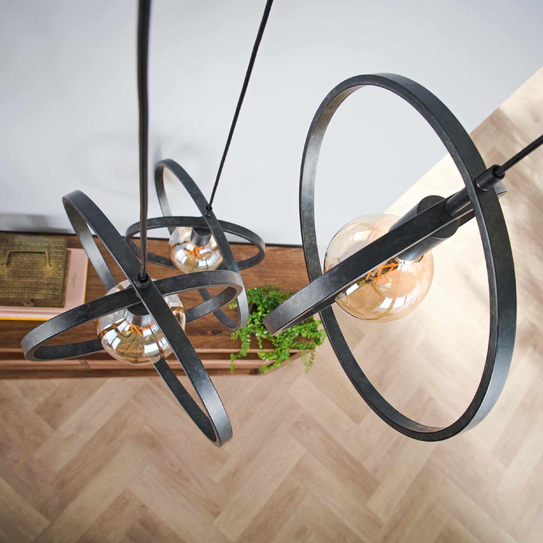 Davio 3-lichts hanglamp charcoal afbeelding 6