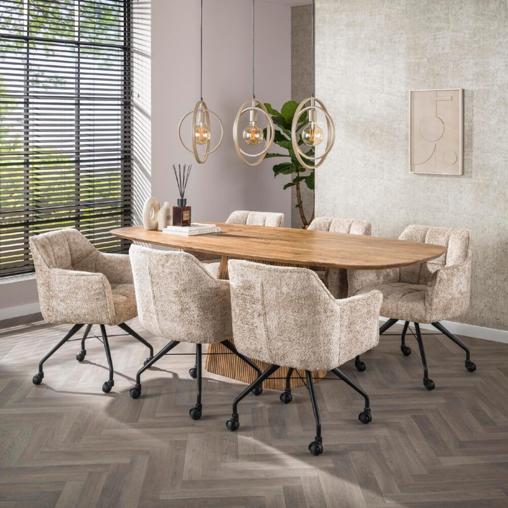 beige 3-lichts hanglamp Davio afbeelding 4