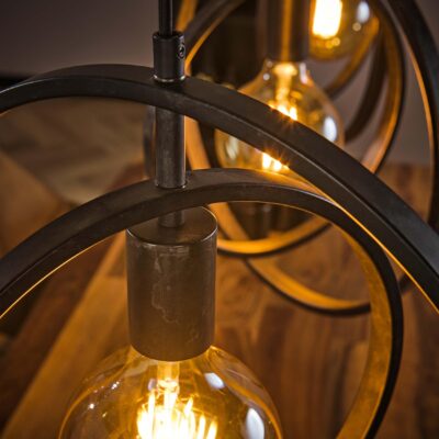 Davio 3-lichts hanglamp eettafel charcoal afbeelding 6