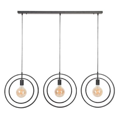 Davio 3-lichts hanglamp eettafel charcoal afbeelding 1