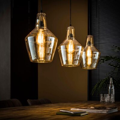 oud zilver 3-lichts hanglamp eettafel afbeelding 3