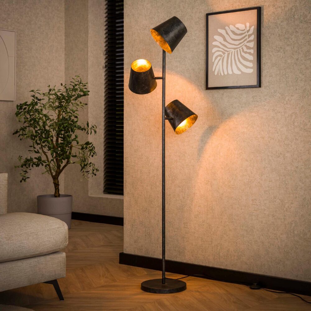 Nest of Nora vloerlamp 3-lichts charcoal afbeelding 3