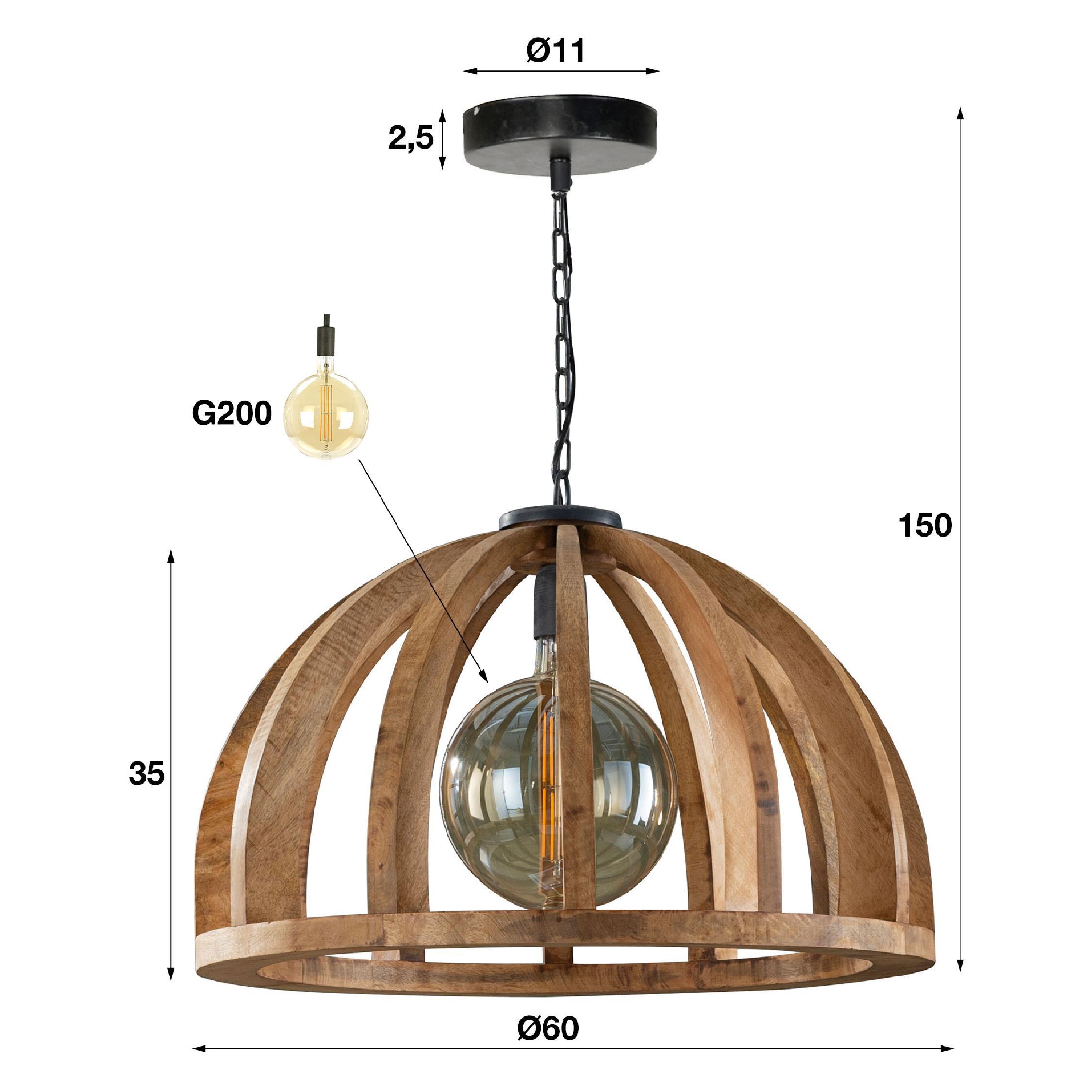 Lenrik mangohouten hanglamp afbeelding 2
