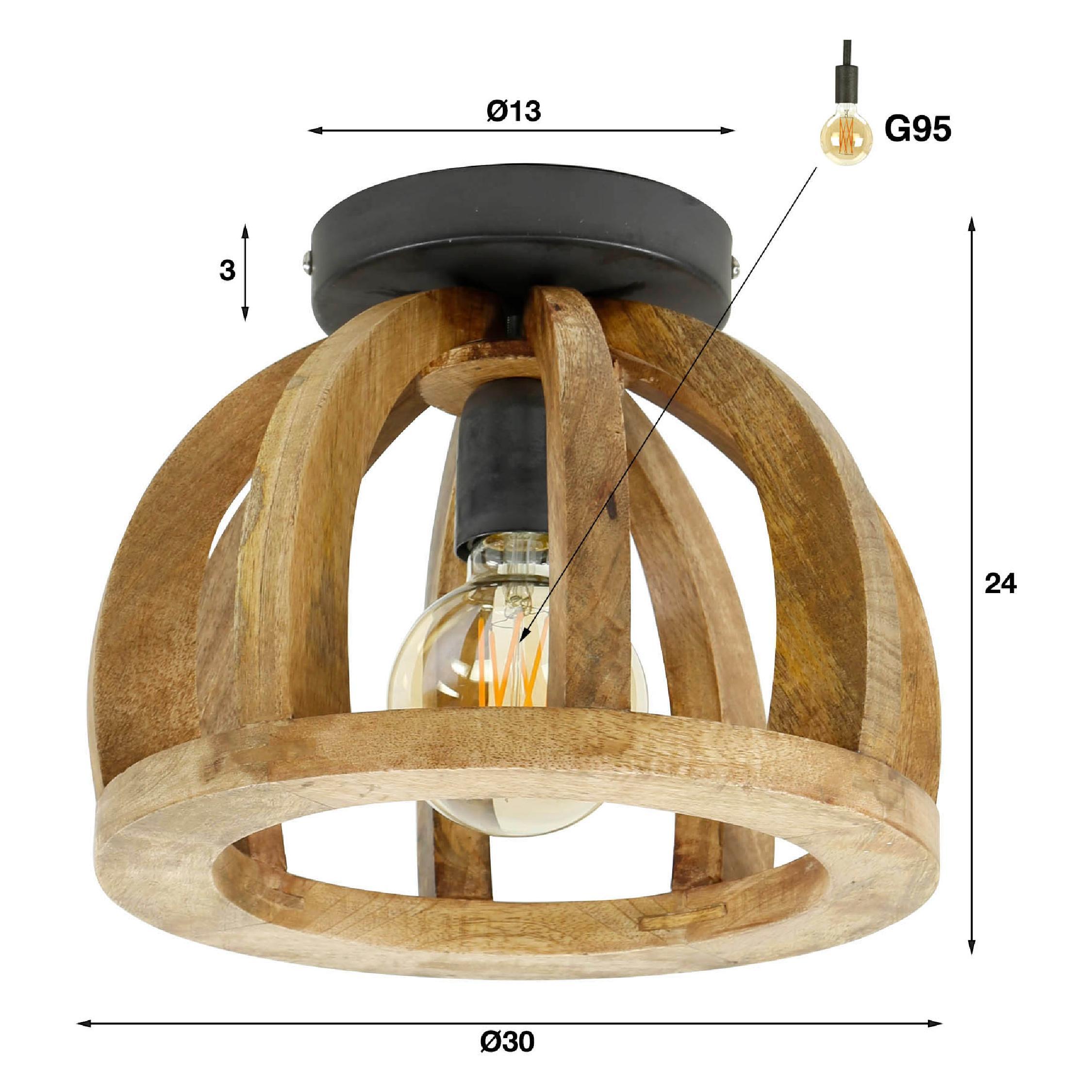houten plafondlamp Lenrik afbeelding 2