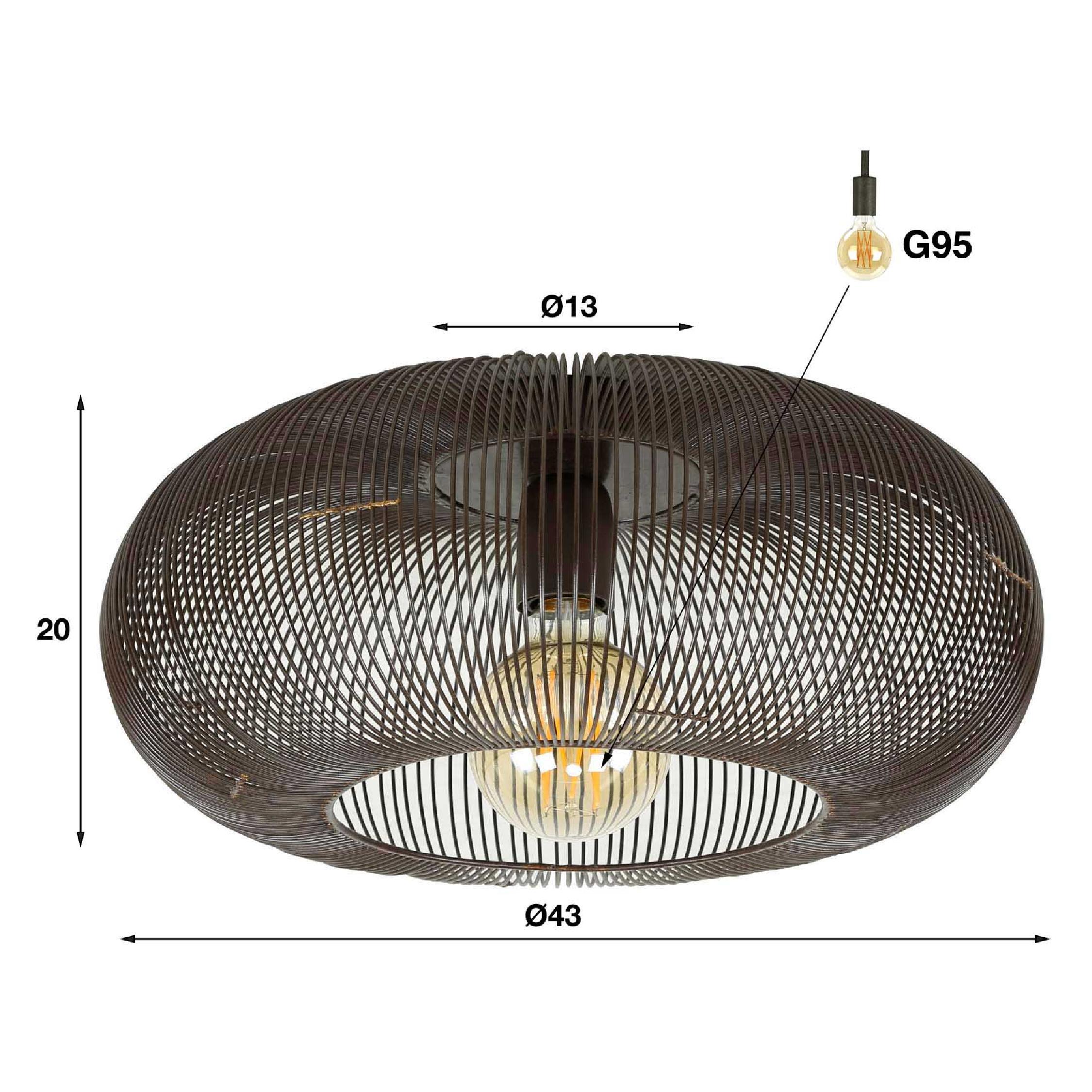 Sona zwarte nikkel plafondlamp afbeelding 2