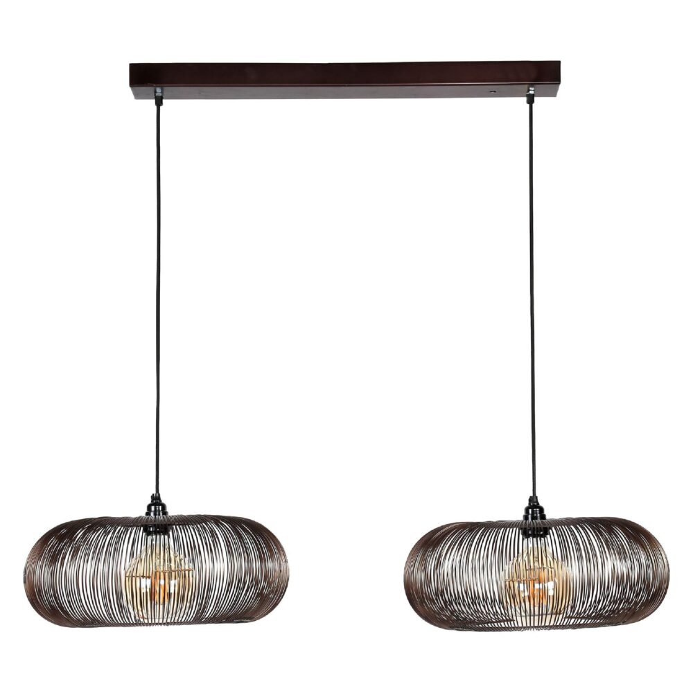 Sona 2-lichts zwarte nikkel hanglamp afbeelding 1