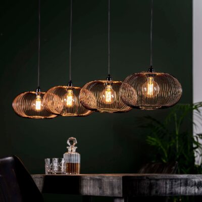 Sona 4-lichts eetkamer hanglamp zwart nikkel afbeelding 3