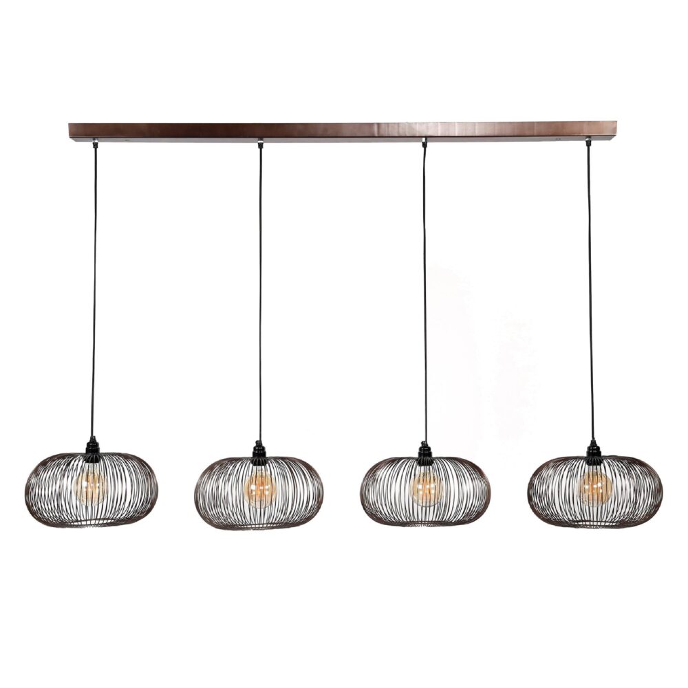 Sona 4-lichts eetkamer hanglamp zwart nikkel afbeelding 1