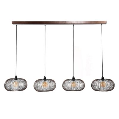 Sona 4-lichts eetkamer hanglamp zwart nikkel afbeelding 1