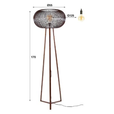 design vloerlamp Sona zwart nikkel afbeelding 2