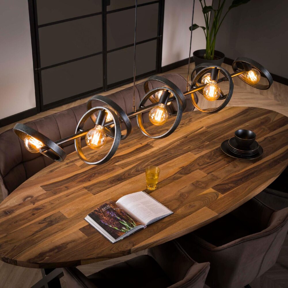 industriële eetkamerlamp 8 lichts Envi afbeelding 3