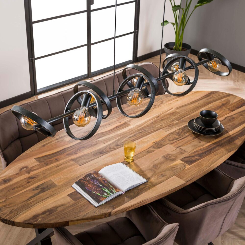 industriële eetkamerlamp 8 lichts Envi afbeelding 4