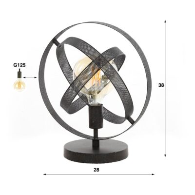 zwarte design tafellamp Ruvo afbeelding 2